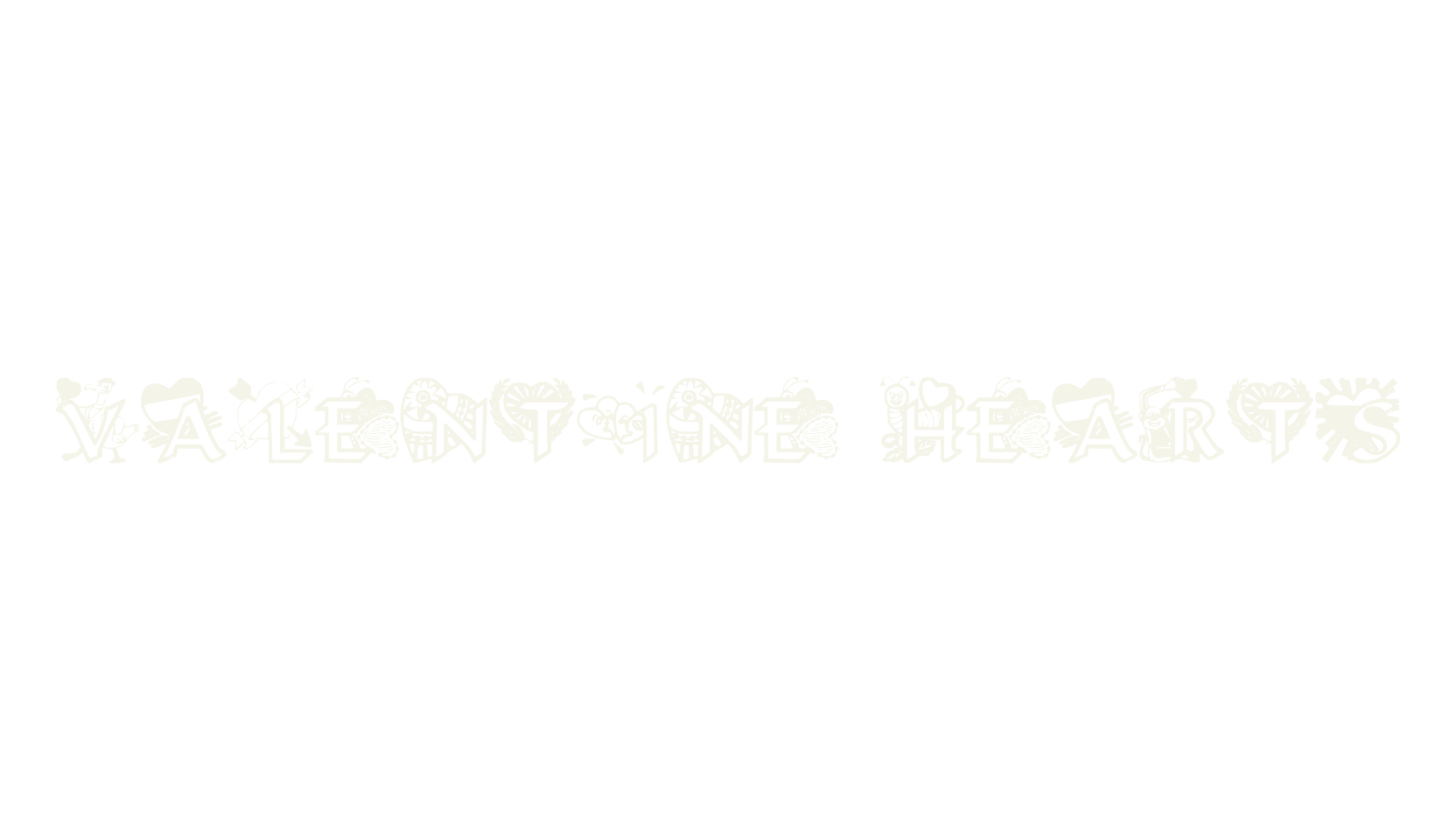 VALENTINE HEARTS, display market font preview