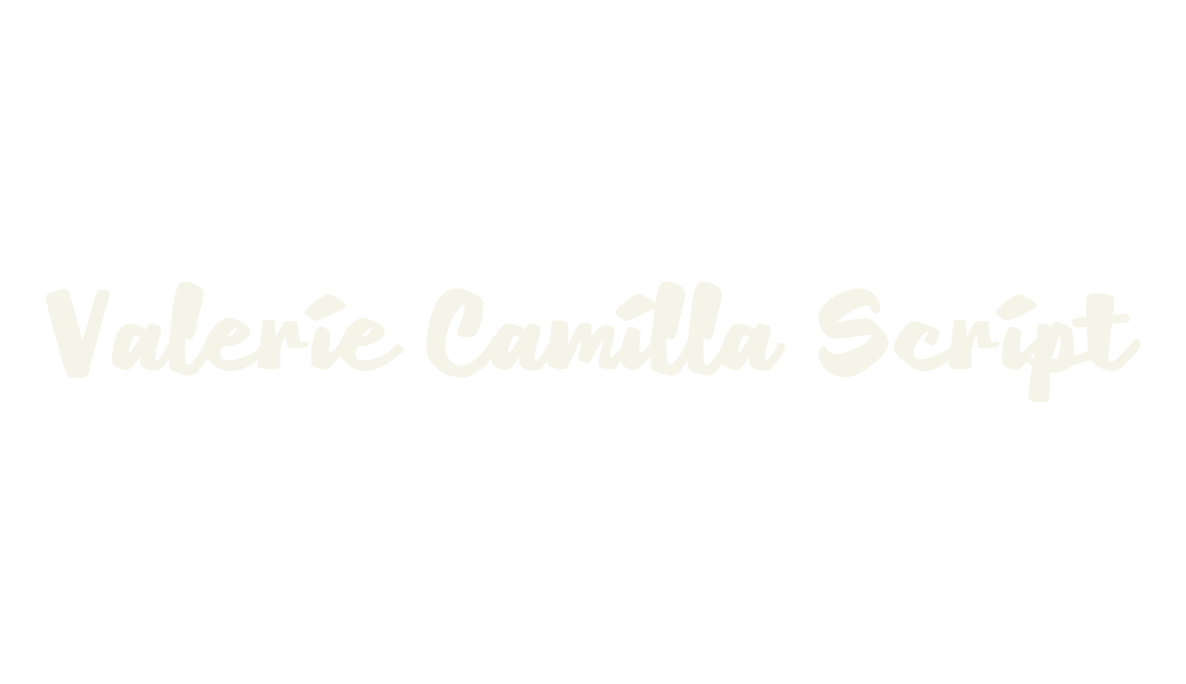 Valerie Camilla Script, hand drawn font preview