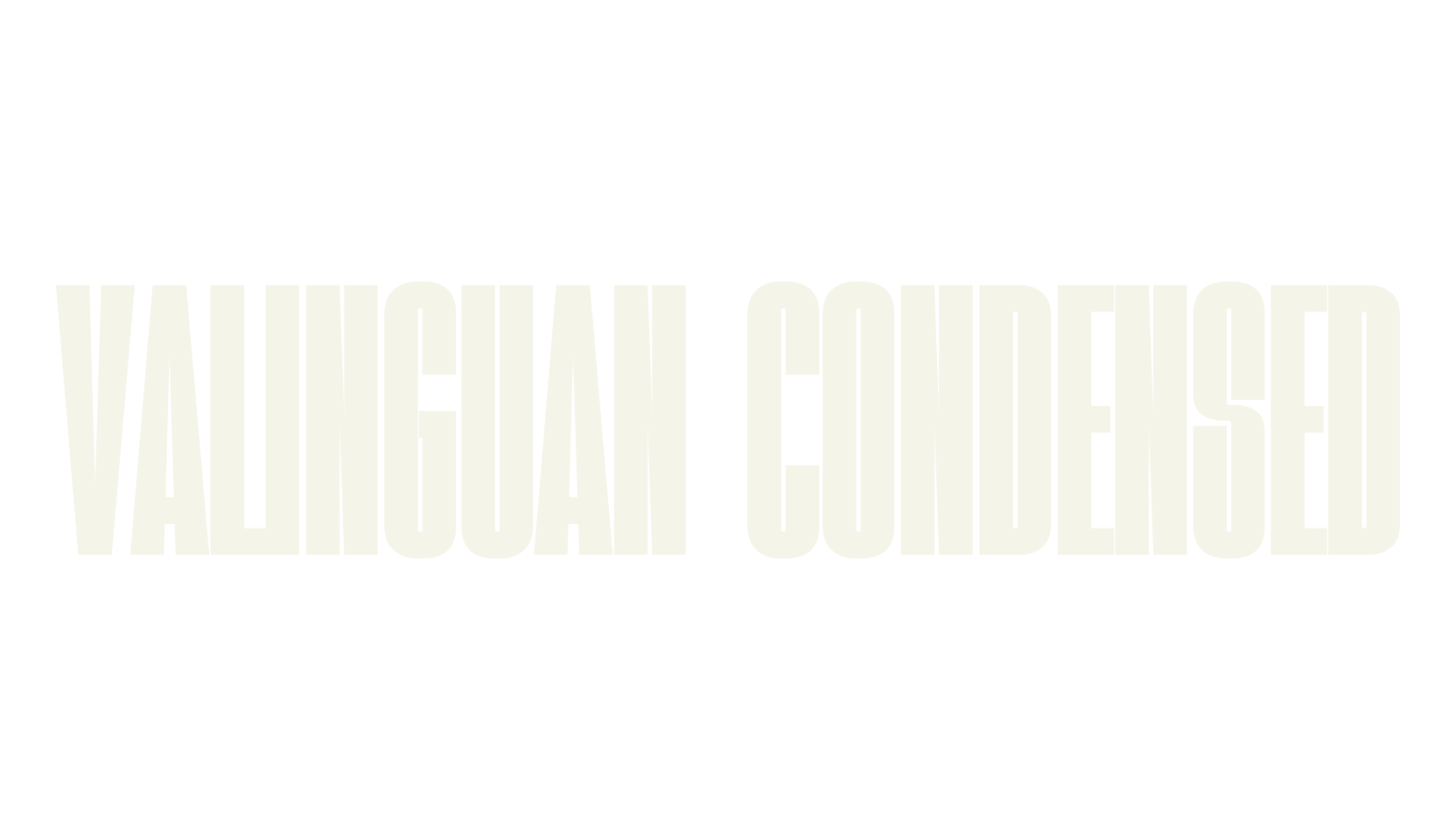 VALINGUAN CONDENSED, condensed font preview