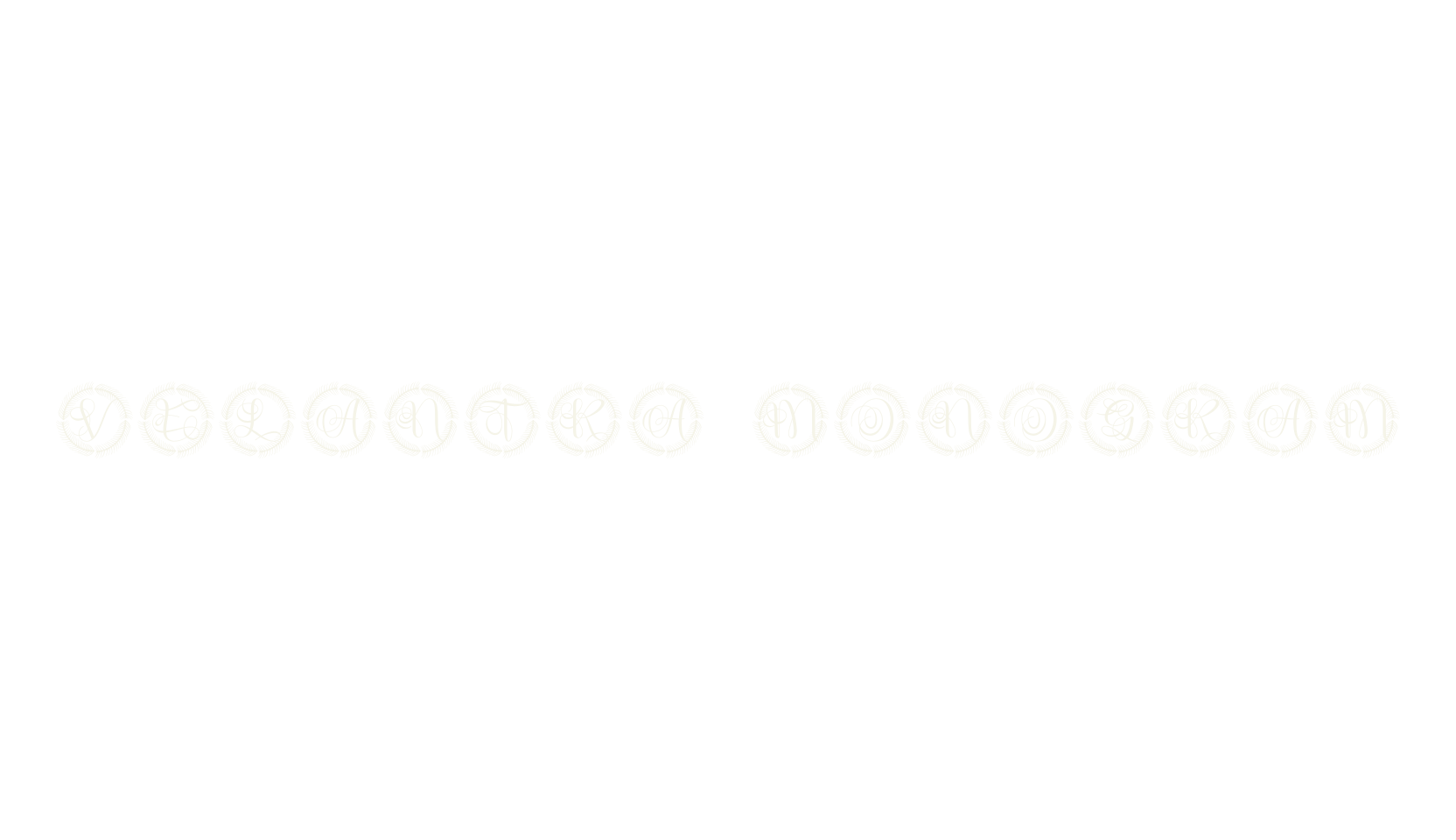 Velantra Monogram, monogram font preview