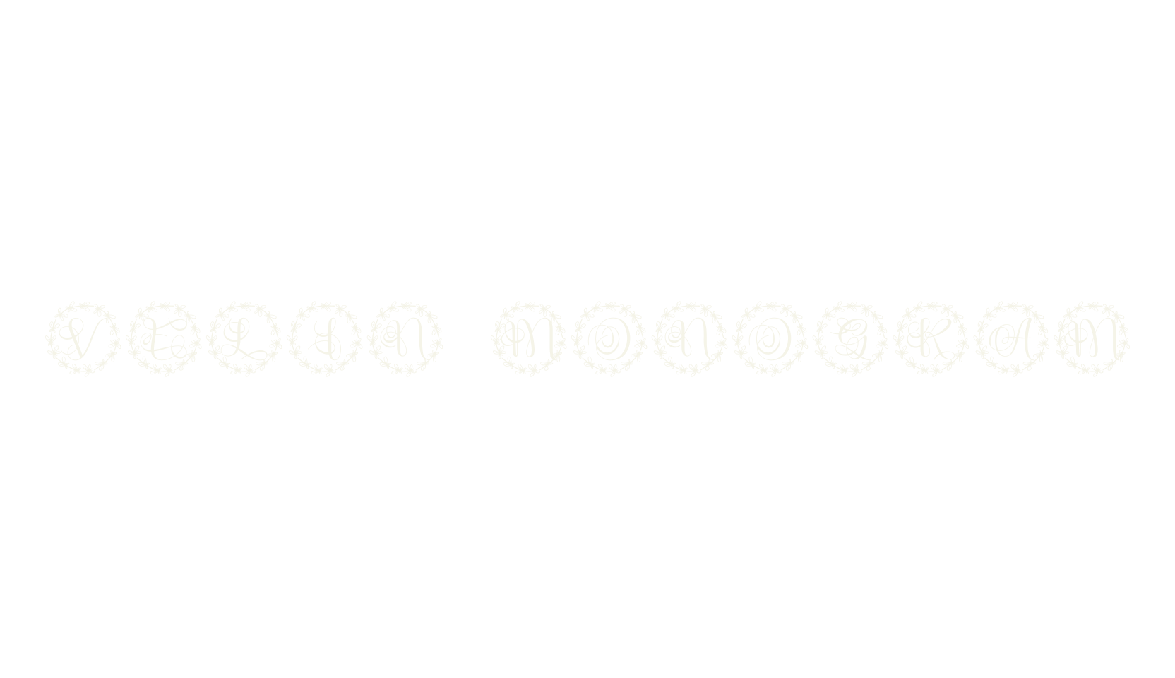 Velin Monogram, monogram font preview