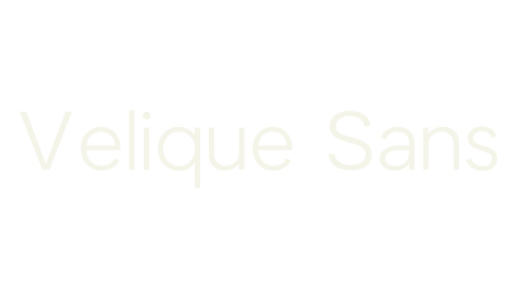 Velique Sans, sans serif font preview