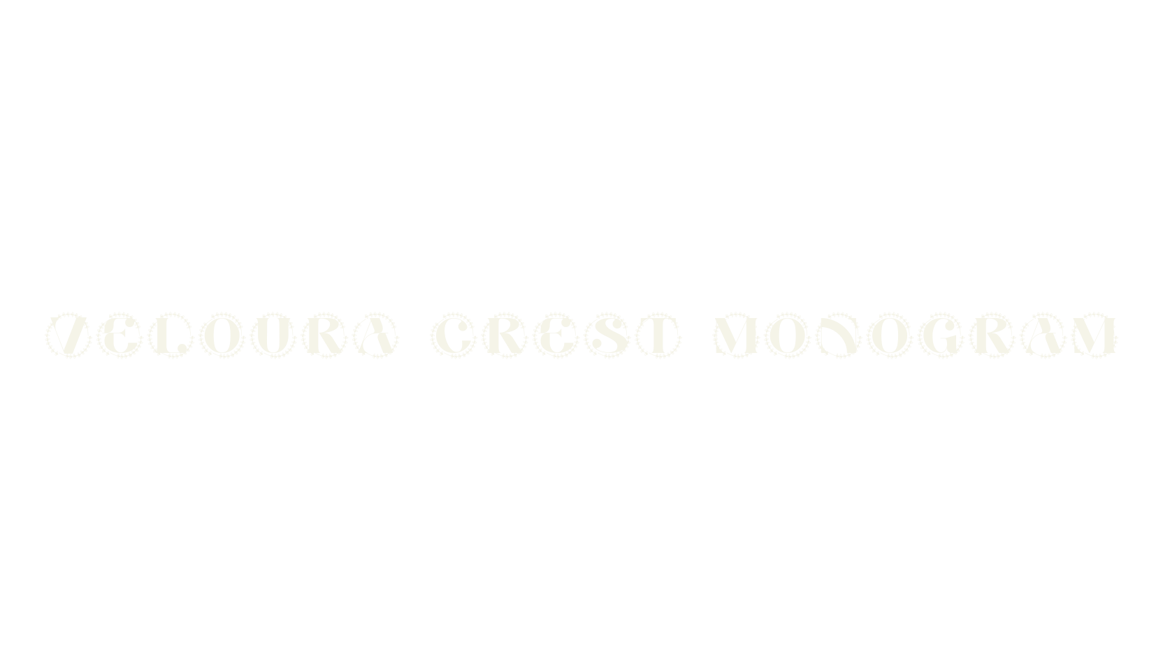 Veloura Crest Monogram, monogram font preview