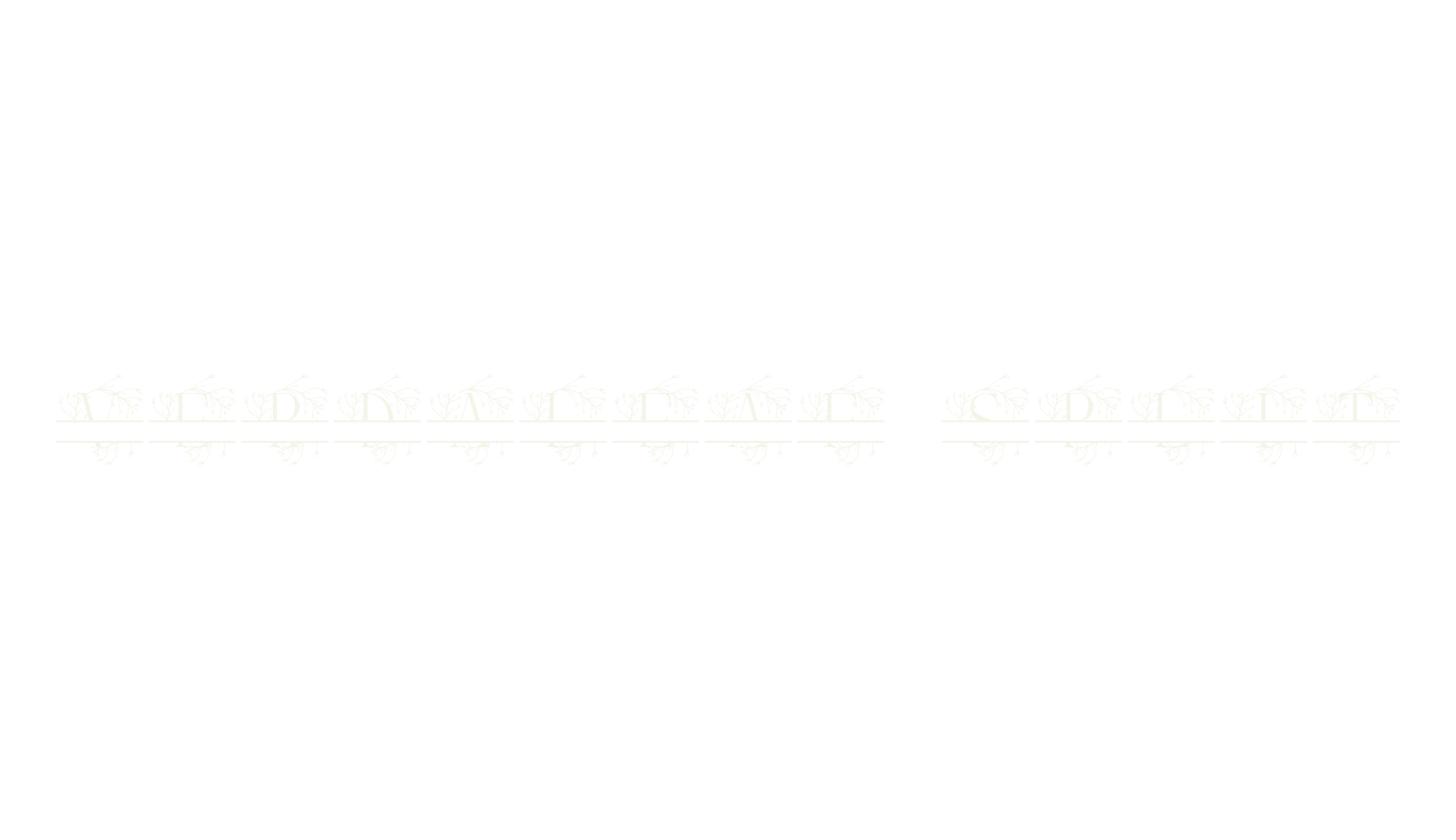 Verdaleaf Split, monogram font preview