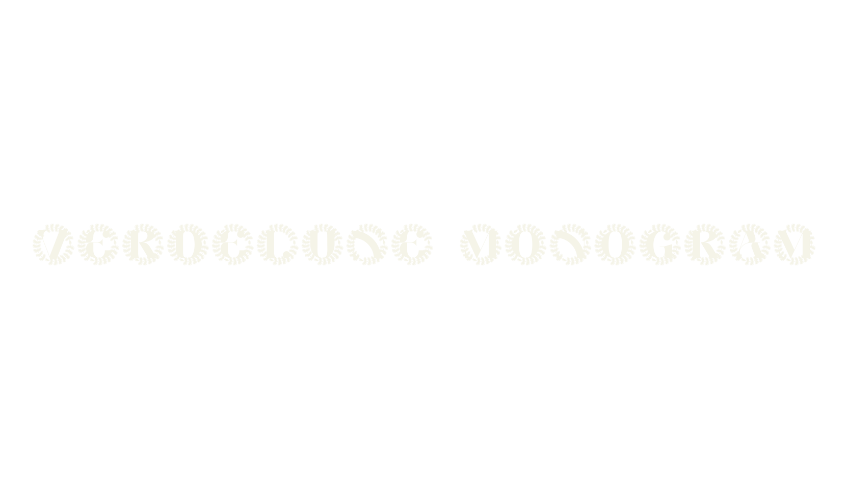 Verdelune Monogram, monogram font preview