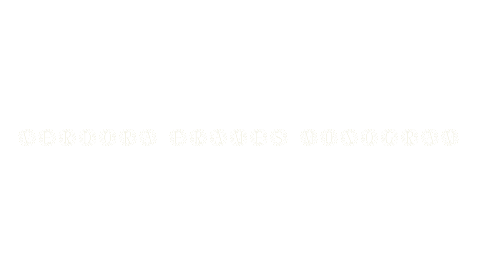 Verdora Frames Monogram, monogram font preview