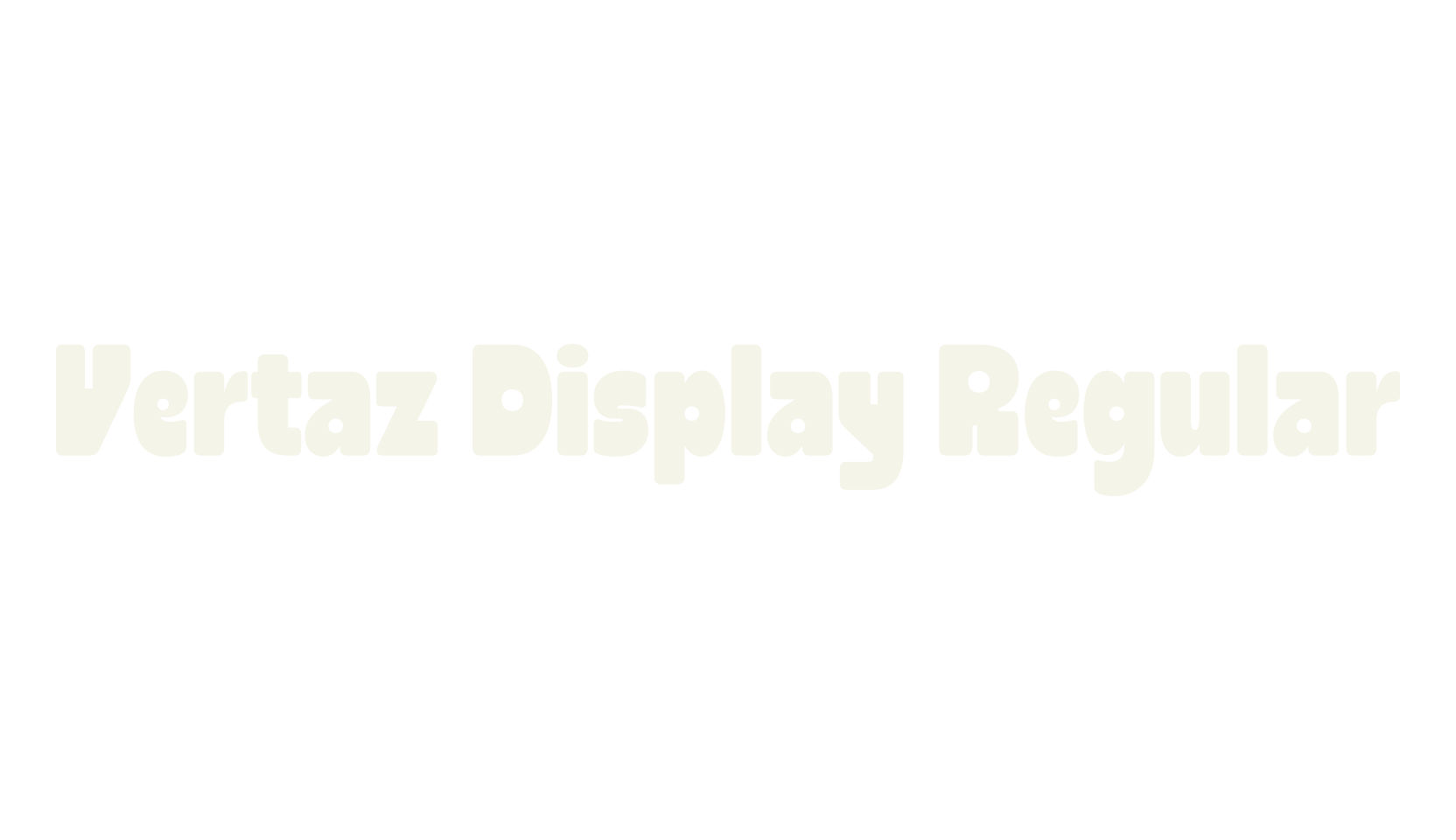 Vertaz Display Regular, sans serif font preview