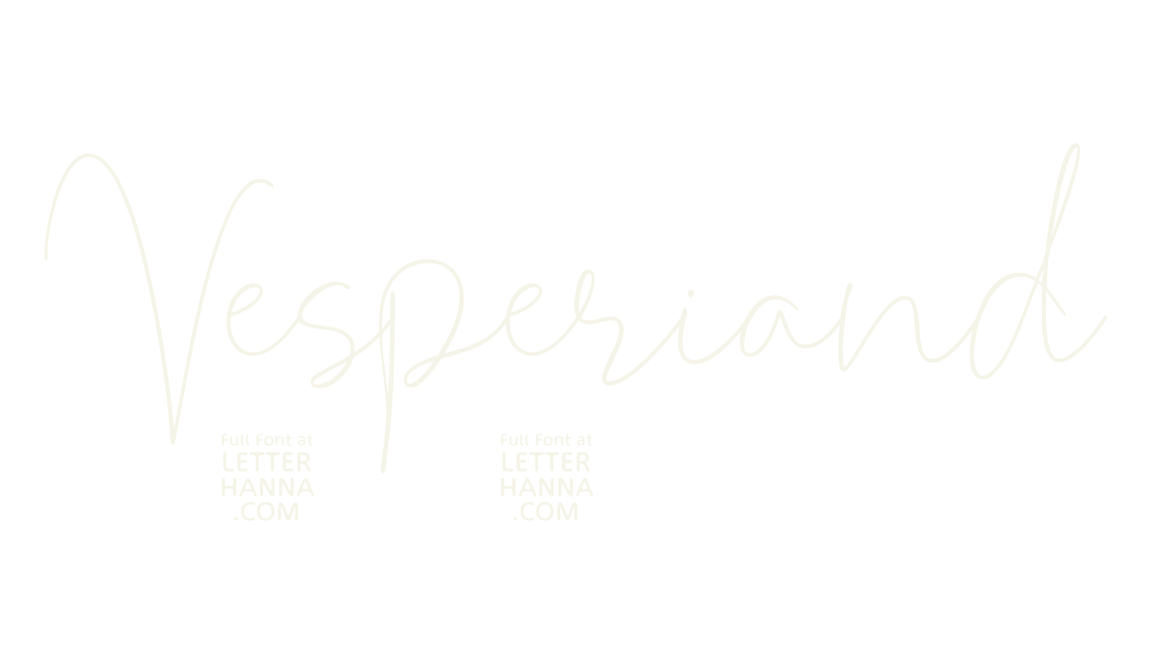 Vesperiand, signature font preview
