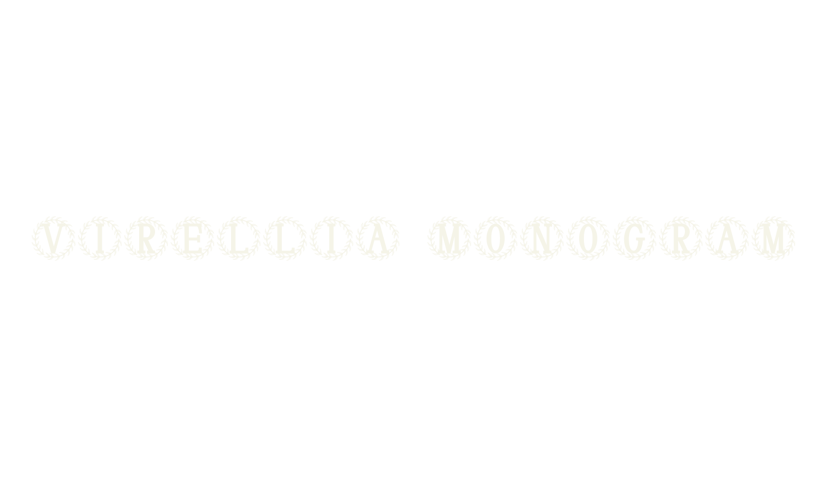 Virellia Monogram, monogram font preview