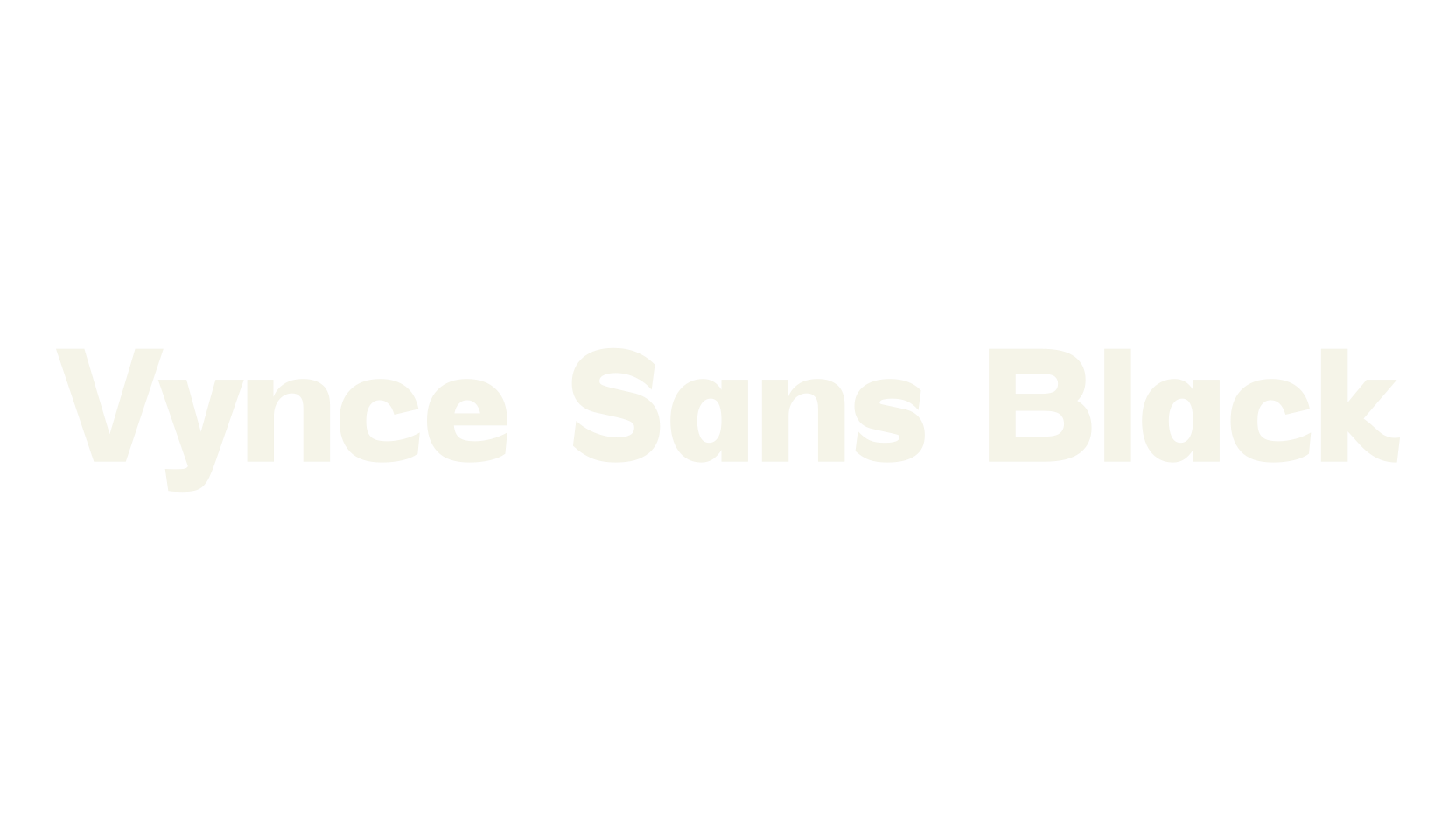 Vynce Sans Black, sans serif font preview