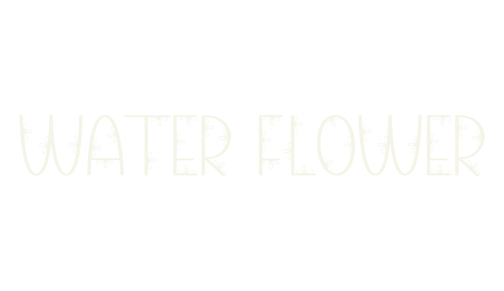 Water Flower, handwriting font preview