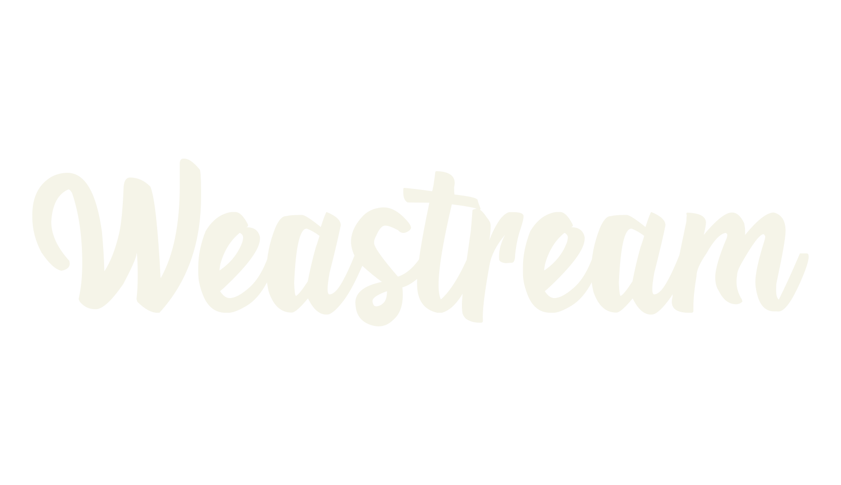 Weastream, cursive font preview