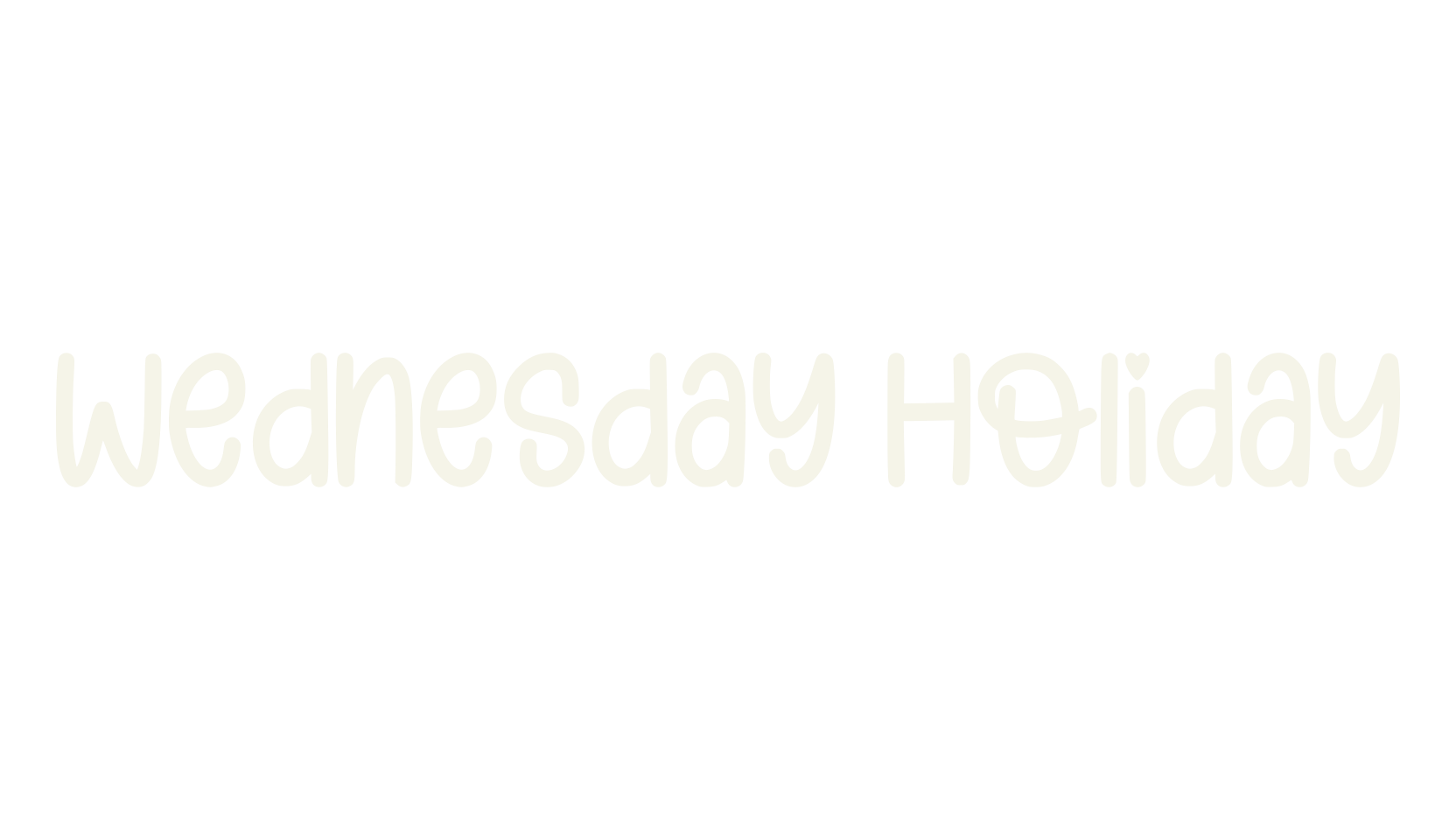 Wednesday Holiday, children font preview