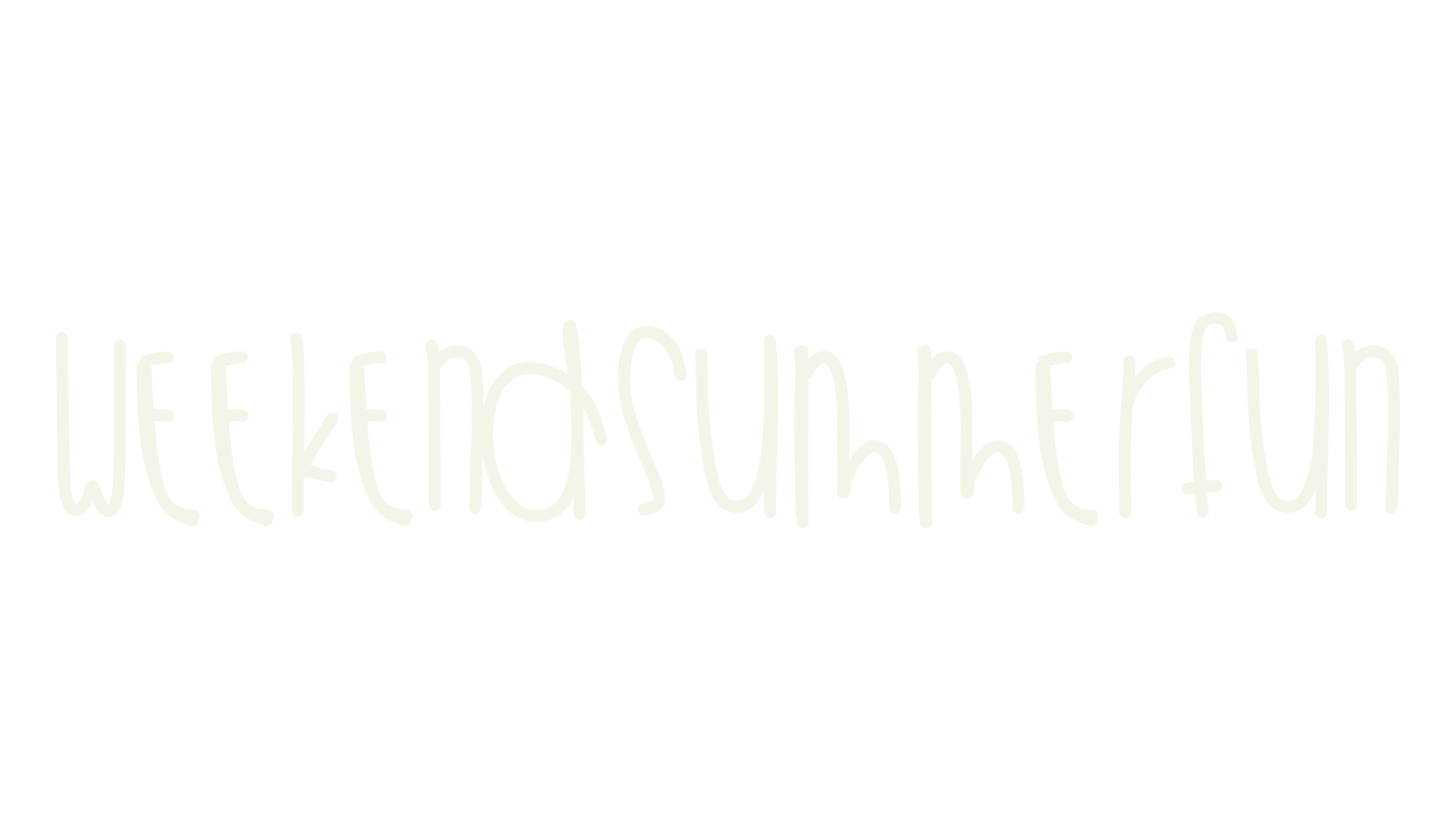 WeekendSummerFun, handwritten font preview