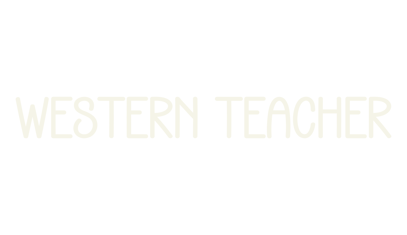 Western Teacher, handwriting font preview