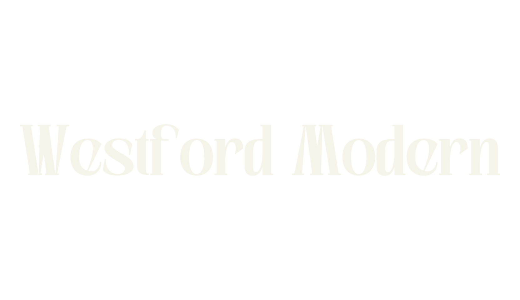 Westford Modern, modern font preview