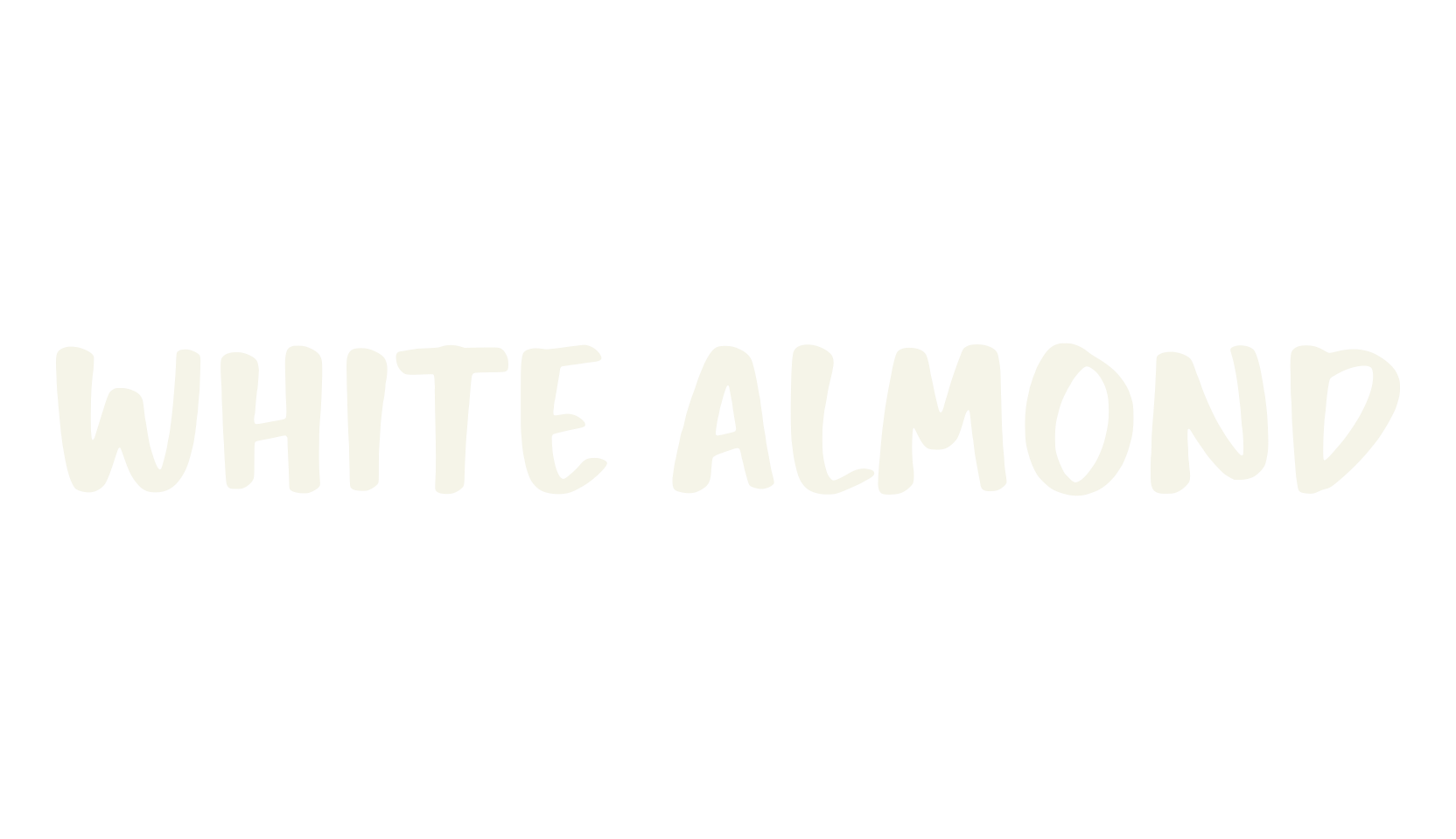 White Almond, fancy font preview
