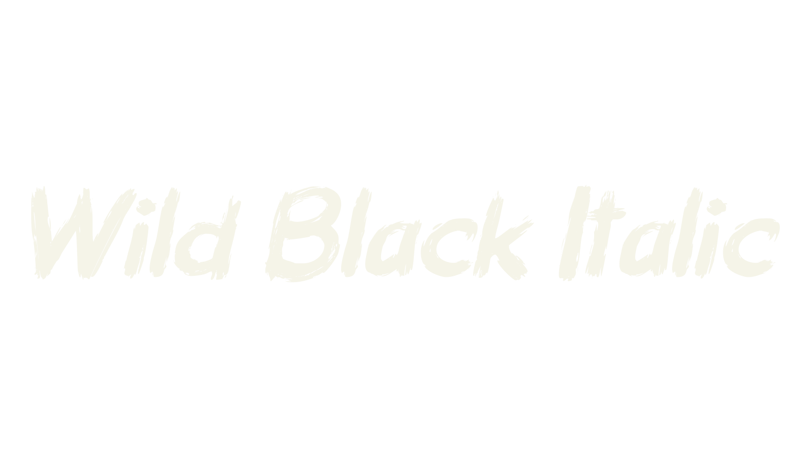 Wild Black Italic, brush font preview