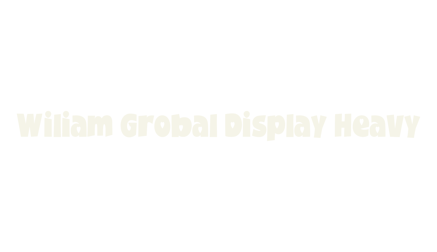Wiliam Grobal Display Heavy, display font preview