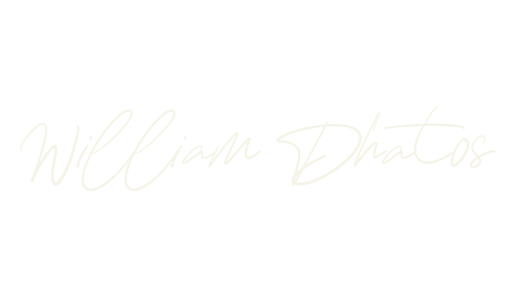 William Dhatos, cursive font preview