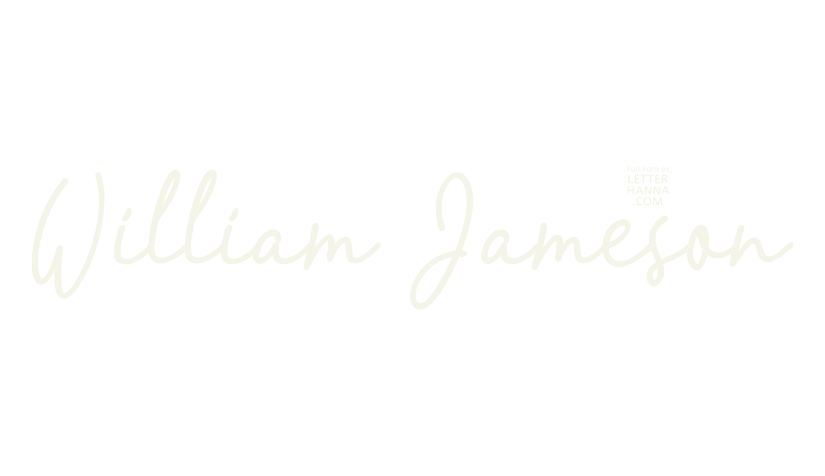 William Jameson, cursive font preview