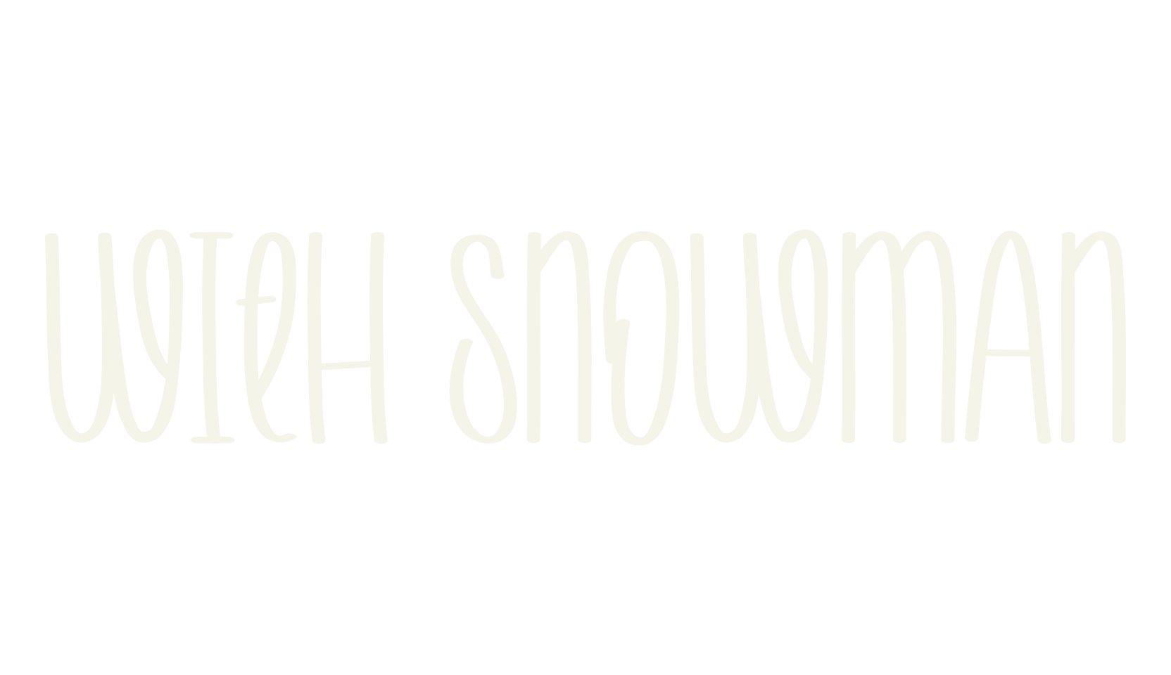 With Snowman, handwriting font preview