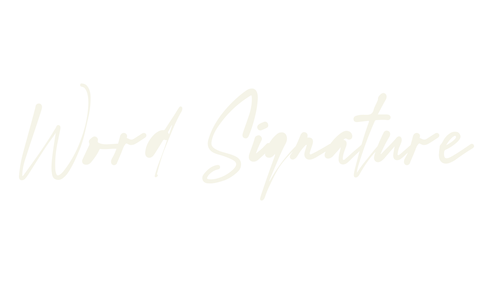 Word Signature, cursive font preview