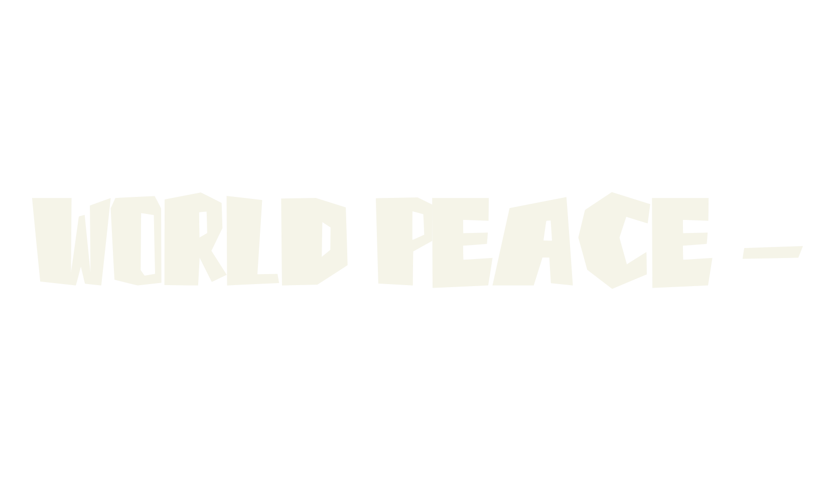 World Peace -, design font preview