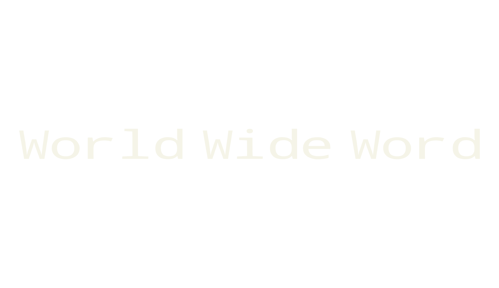 World Wide Word, display font preview