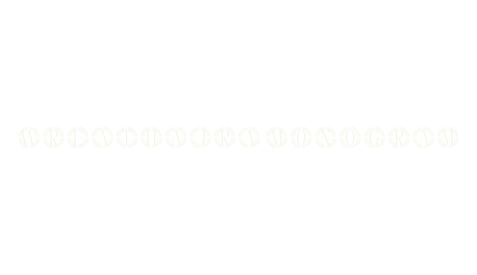 Wreathaura Monogram, monogram font preview