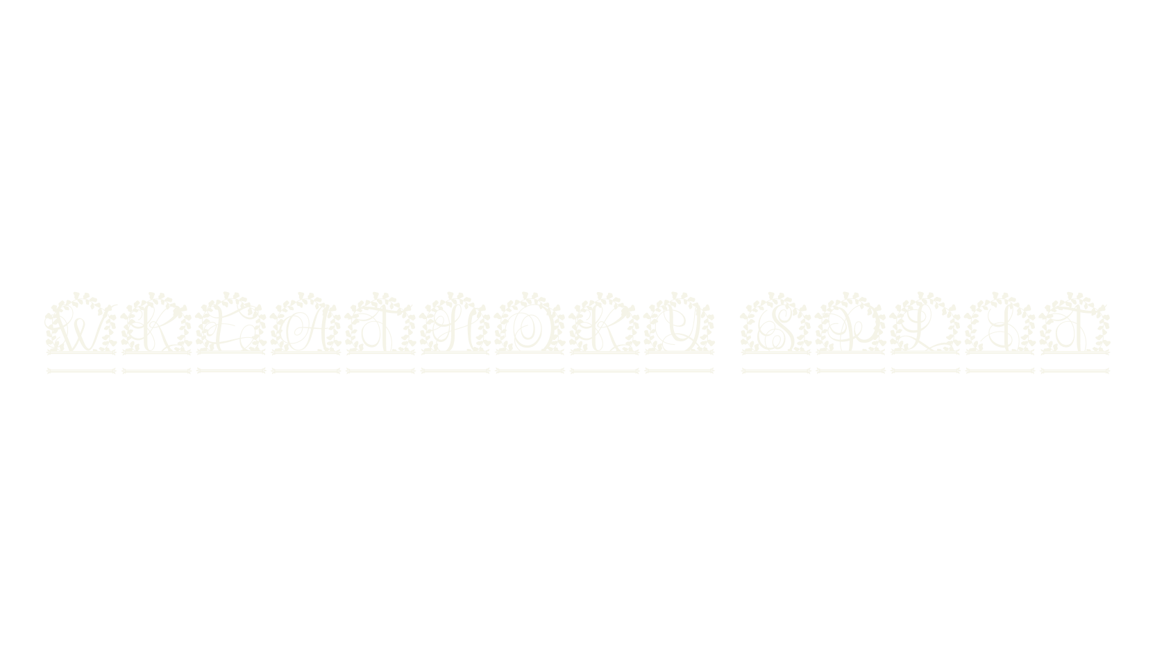 Wreathory Split, monogram font preview