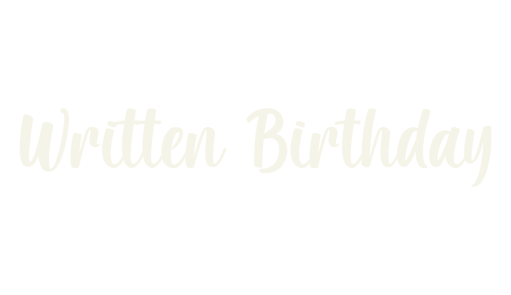 Written Birthday, script font preview