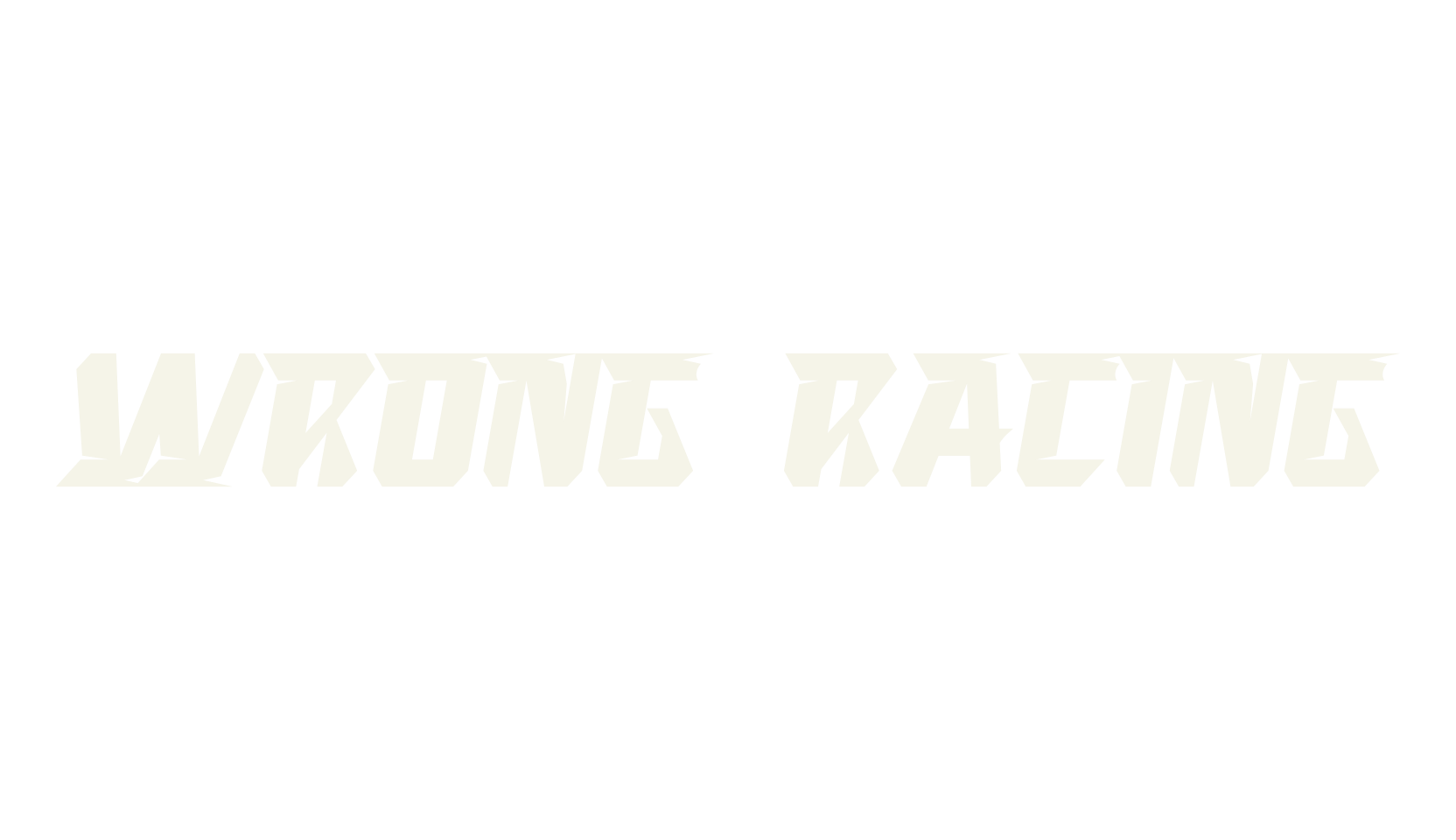 Wrong Racing, racing font preview