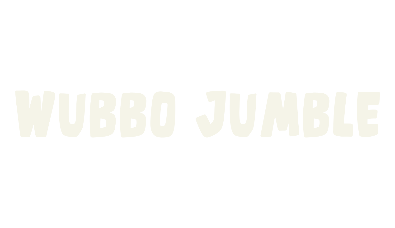Wubbo Jumble, cartoon font preview