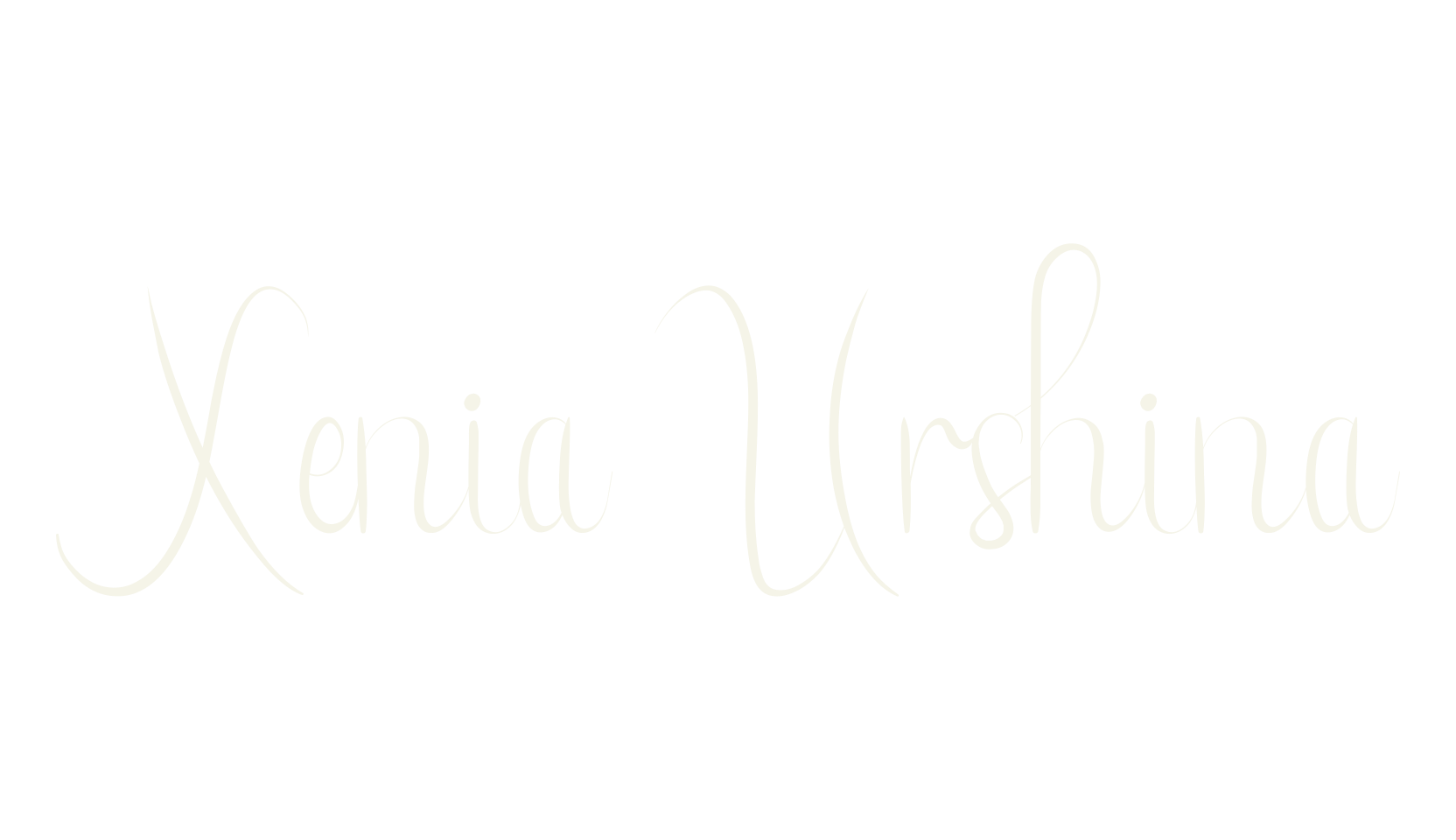 Xenia Urshina, calligraphy font preview