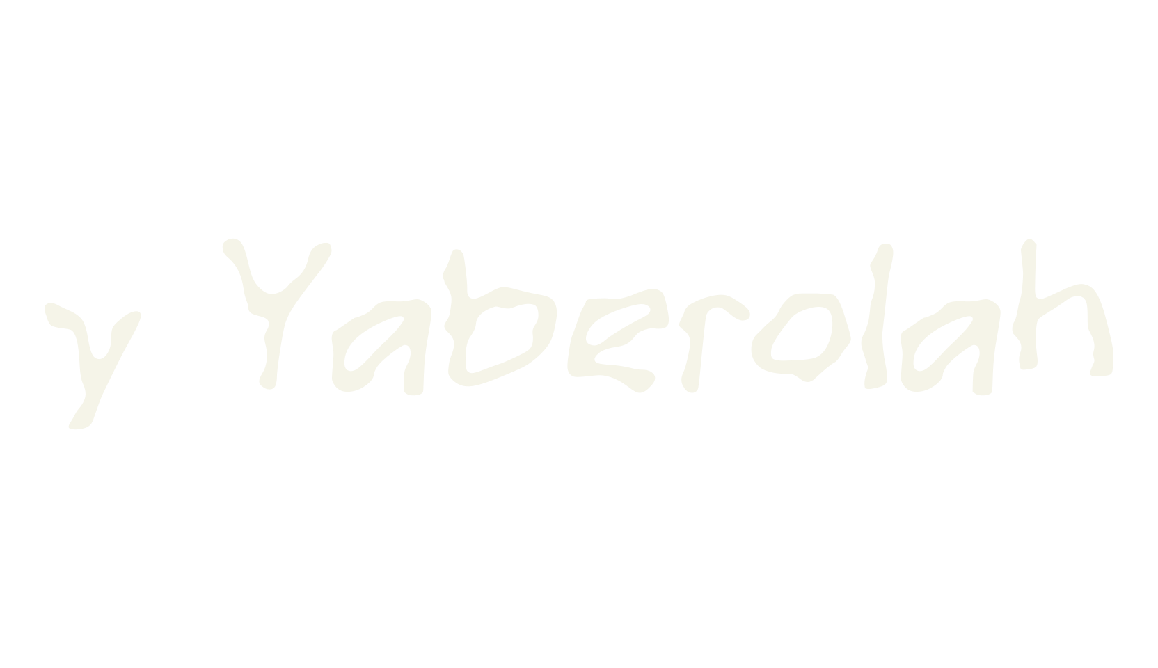 y Yaberolah, handwritten font preview