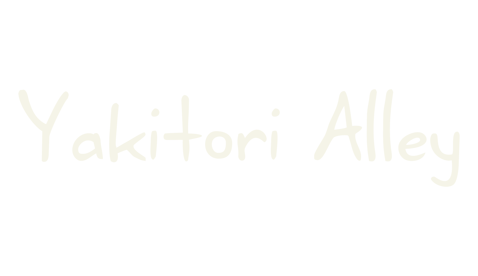 Yakitori Alley, messy font preview