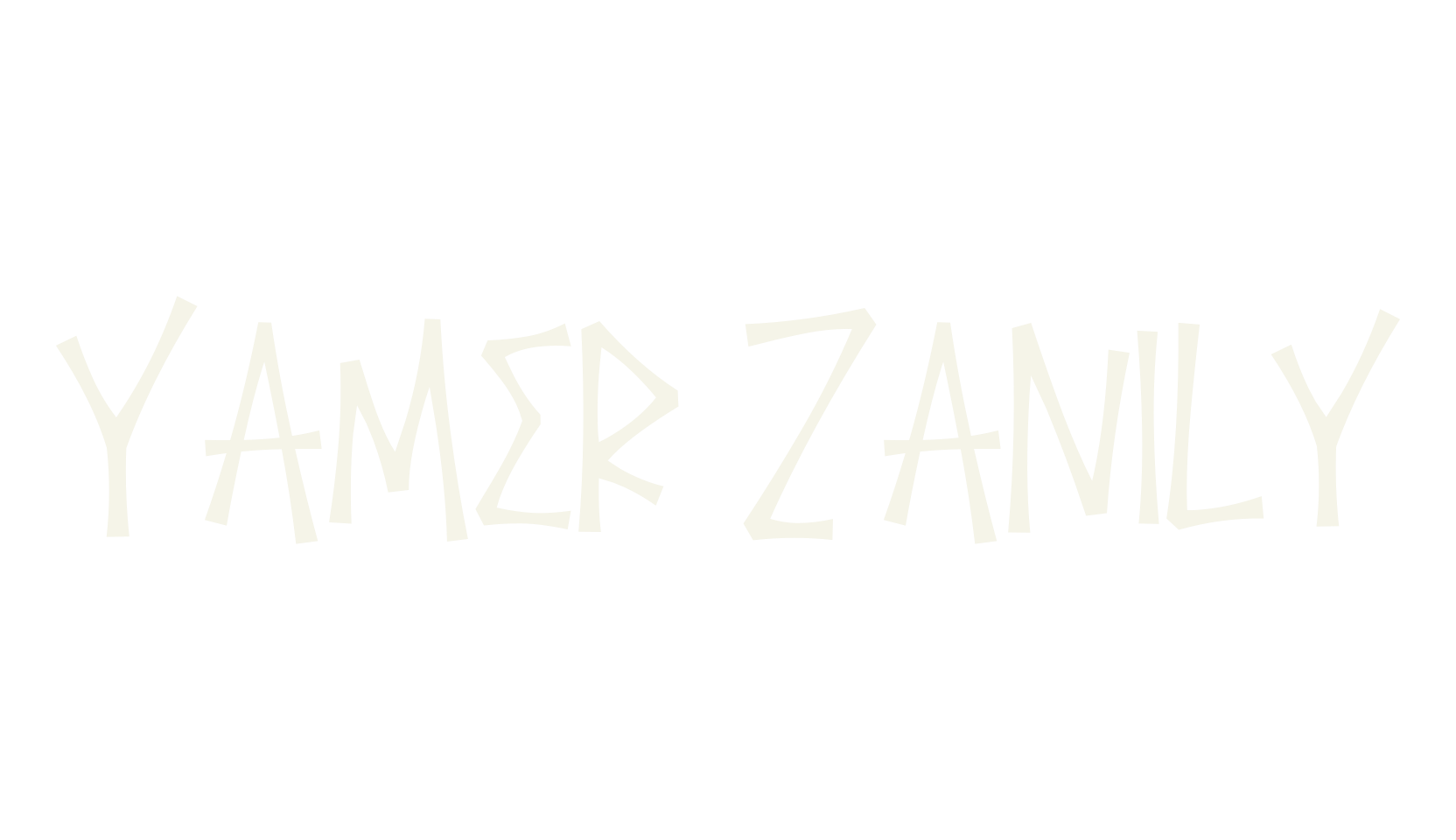 Yamer Zanily, handwriting font preview