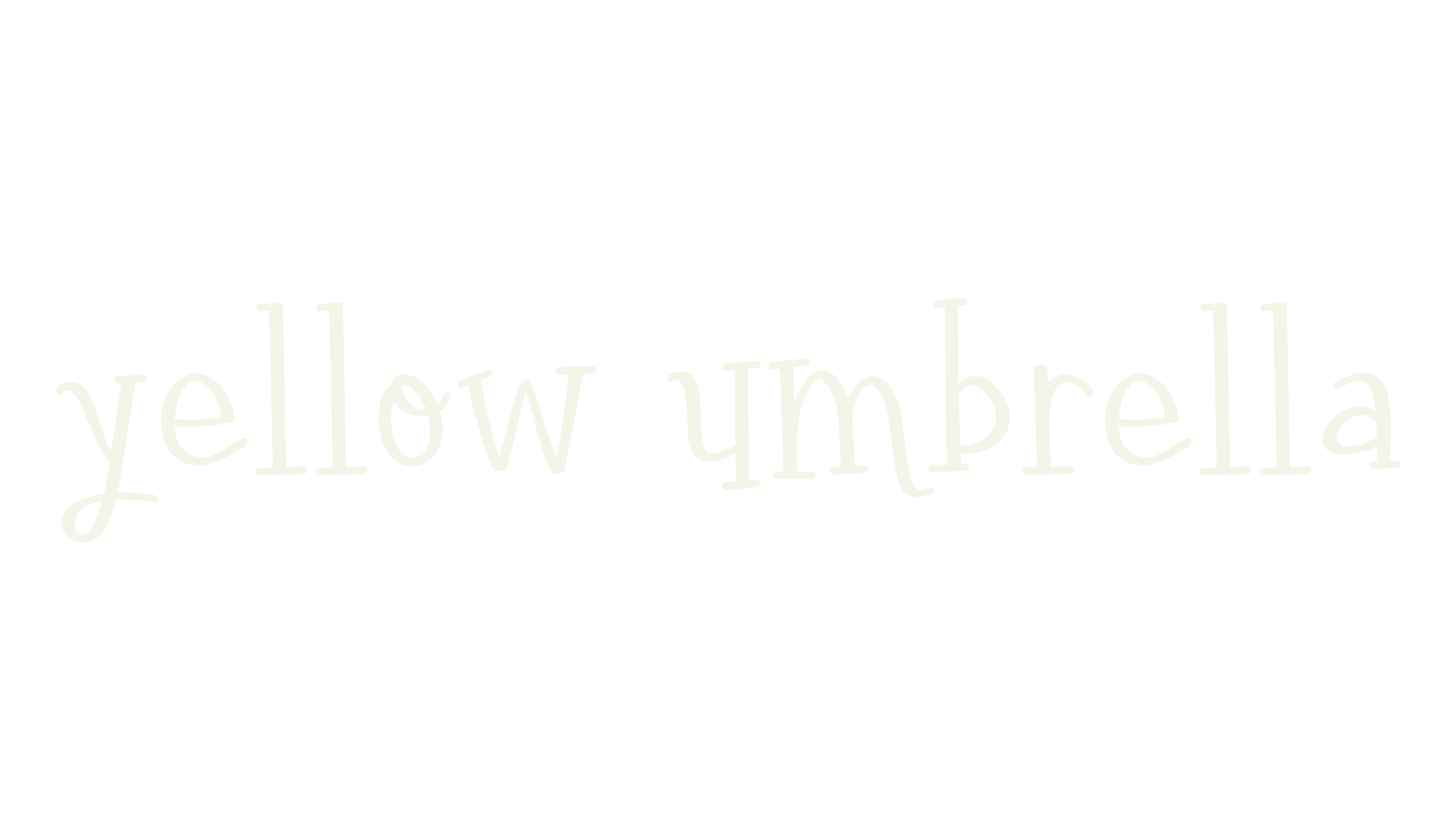 yellow umbrella, handwritten font preview