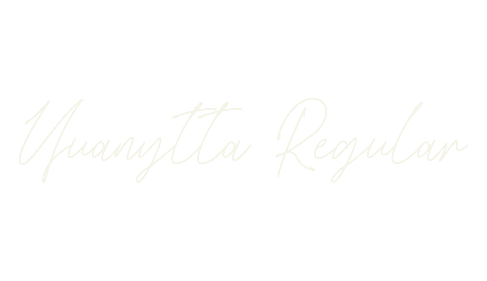 Yuanytta Regular, handwritten font preview