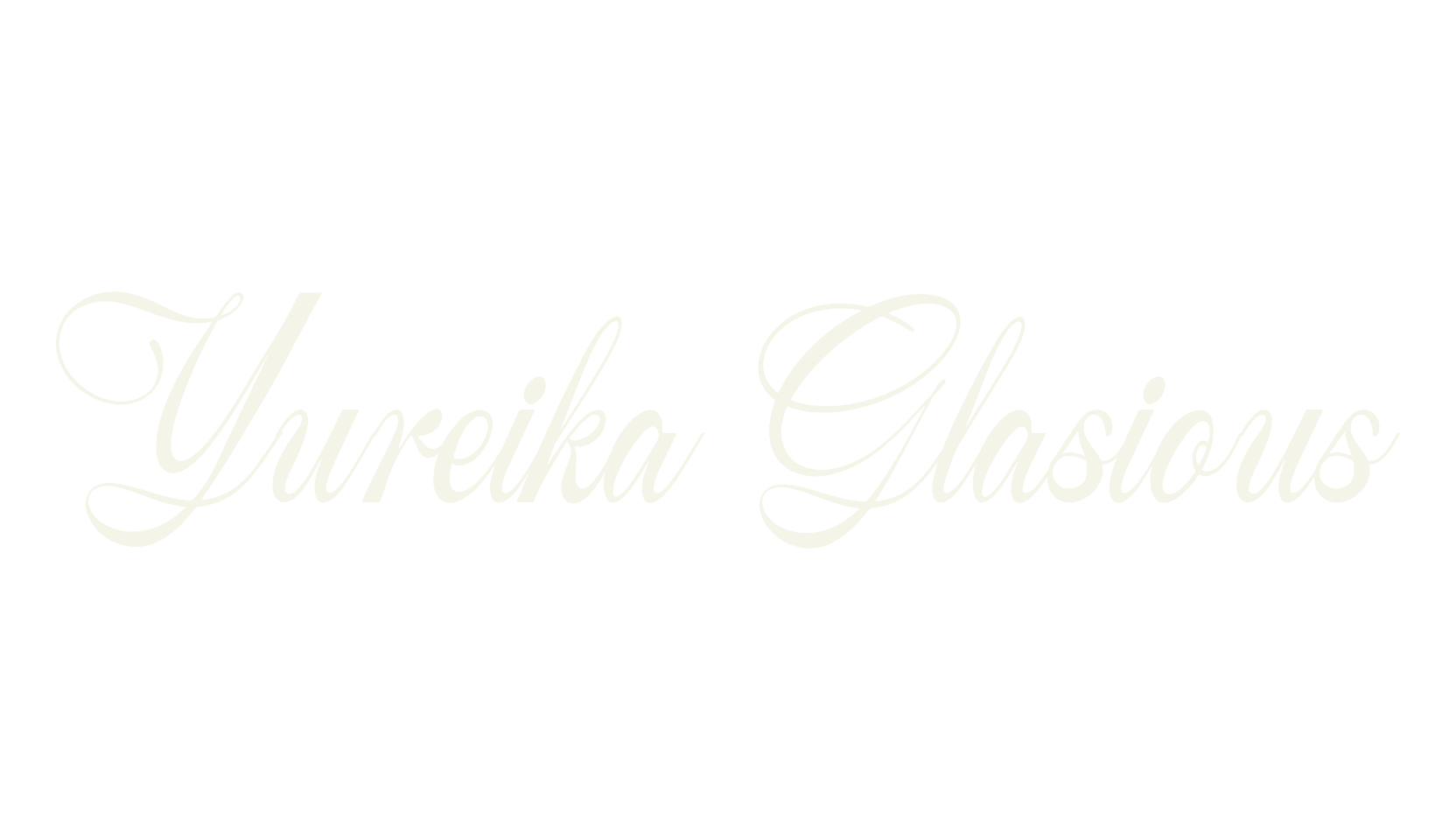 Yureika Glasious, calligraphy font preview
