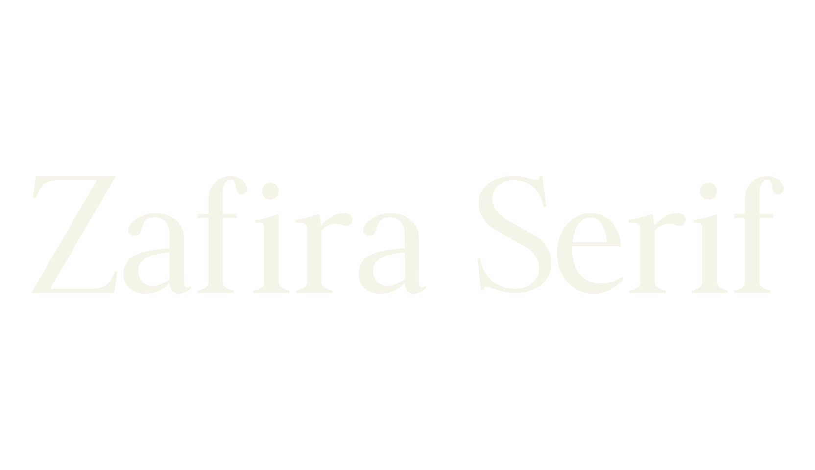 Zafira Serif, cursive font preview