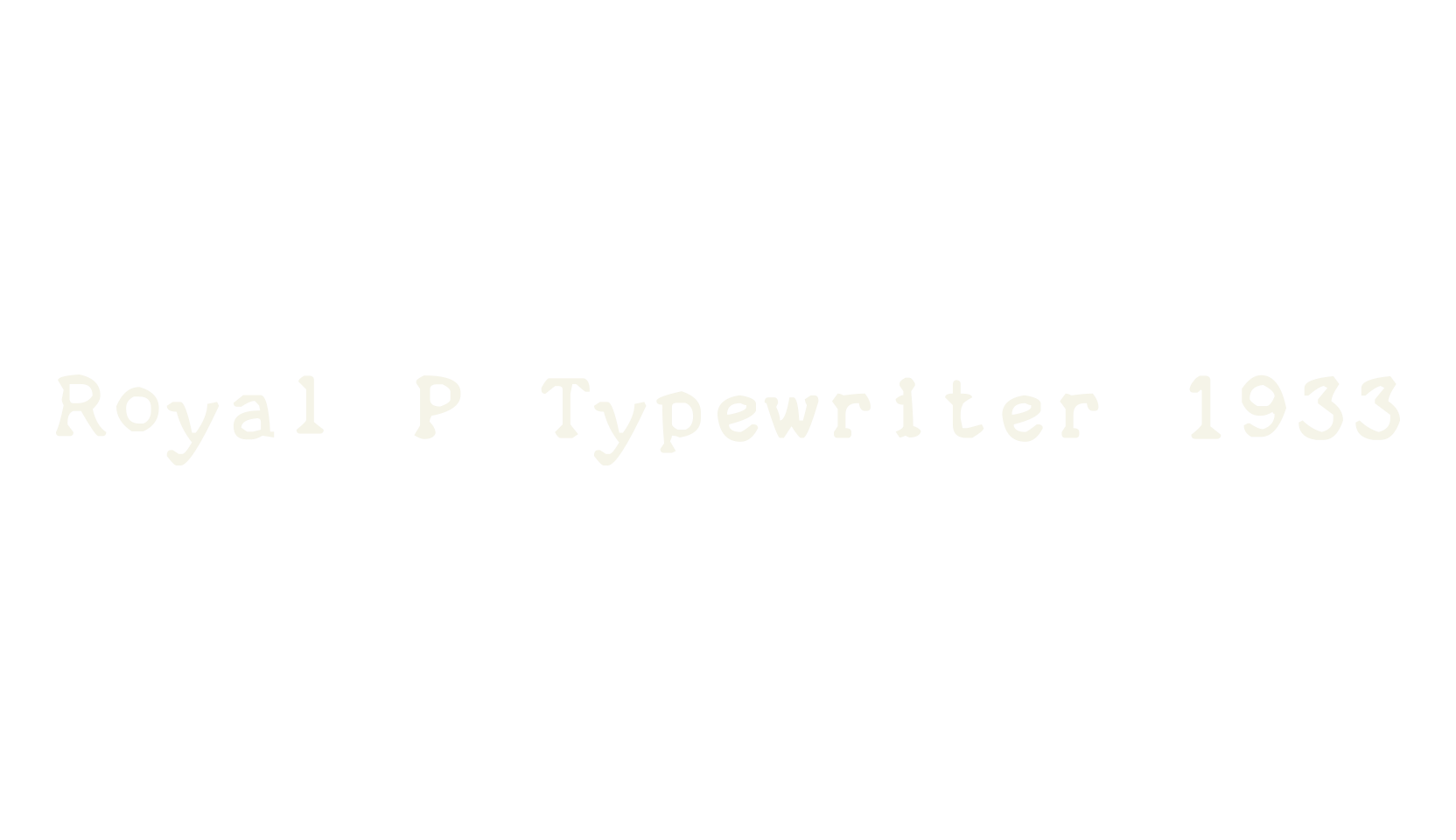 Royal P Typewriter 1933, typewriter font preview