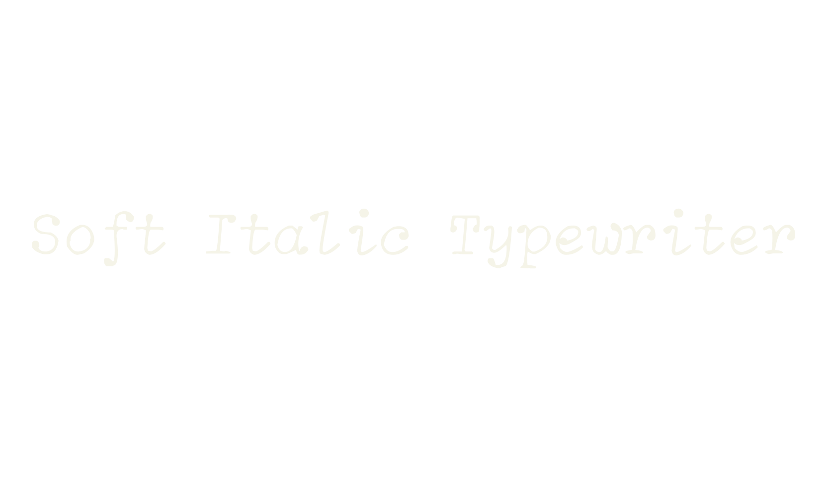 Soft Italic Typewriter, typewriter font preview