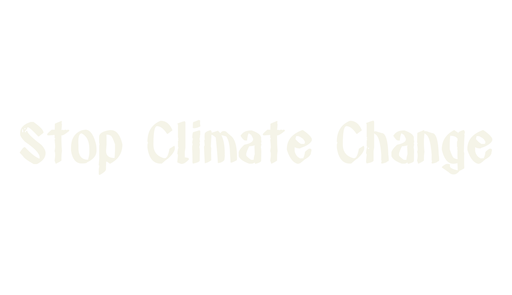 Stop Climate Change, brush font preview