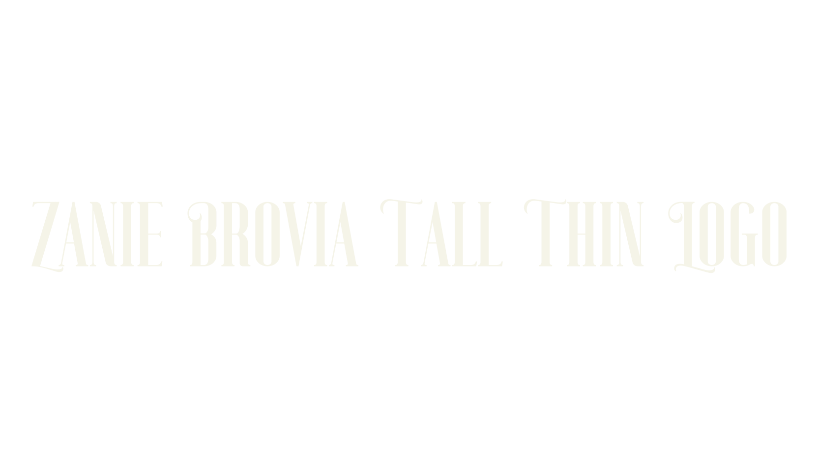 Zanie Brovia Tall Thin Logo, display market font preview
