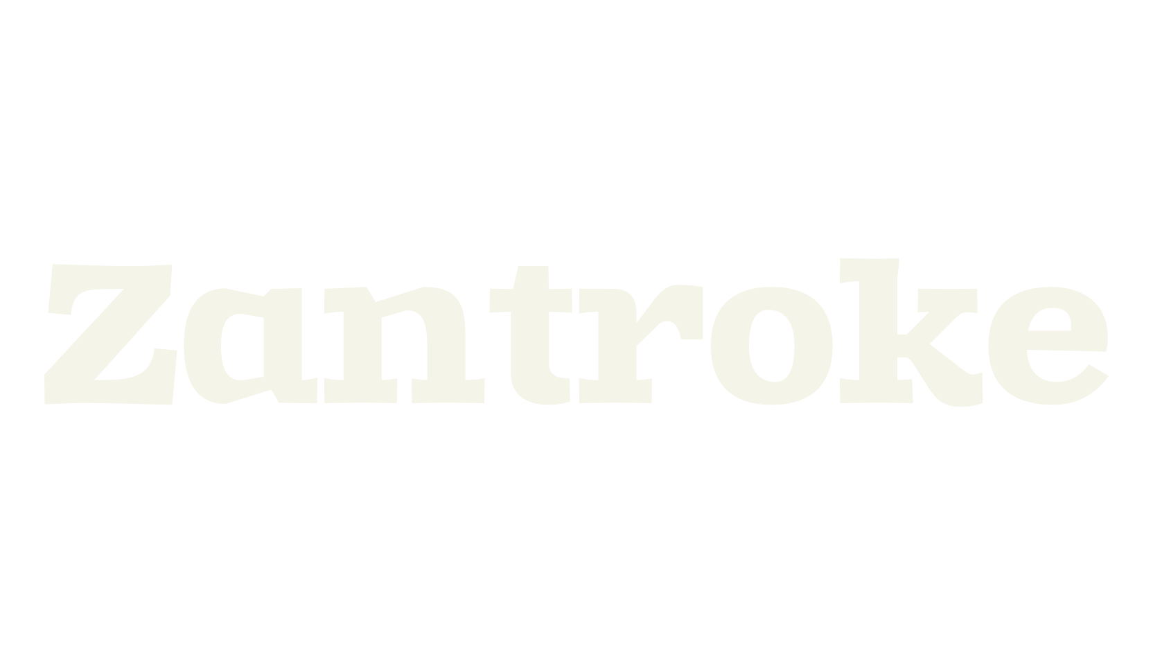 Zantroke, serif font preview