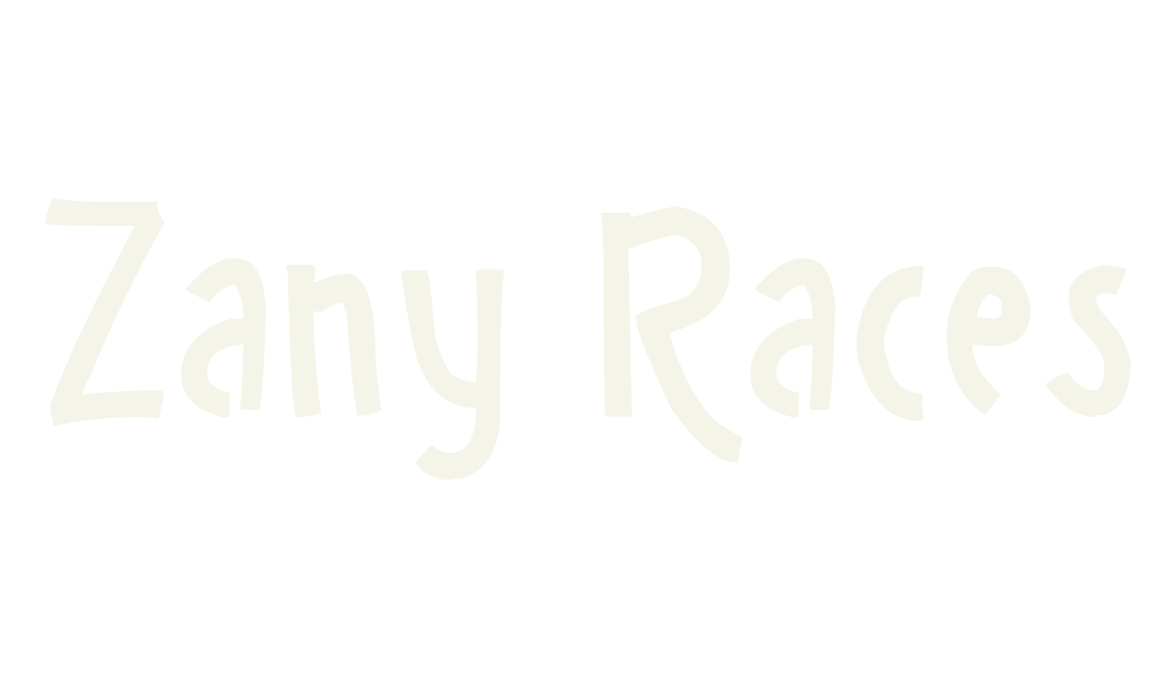 Zany Races, display market font preview