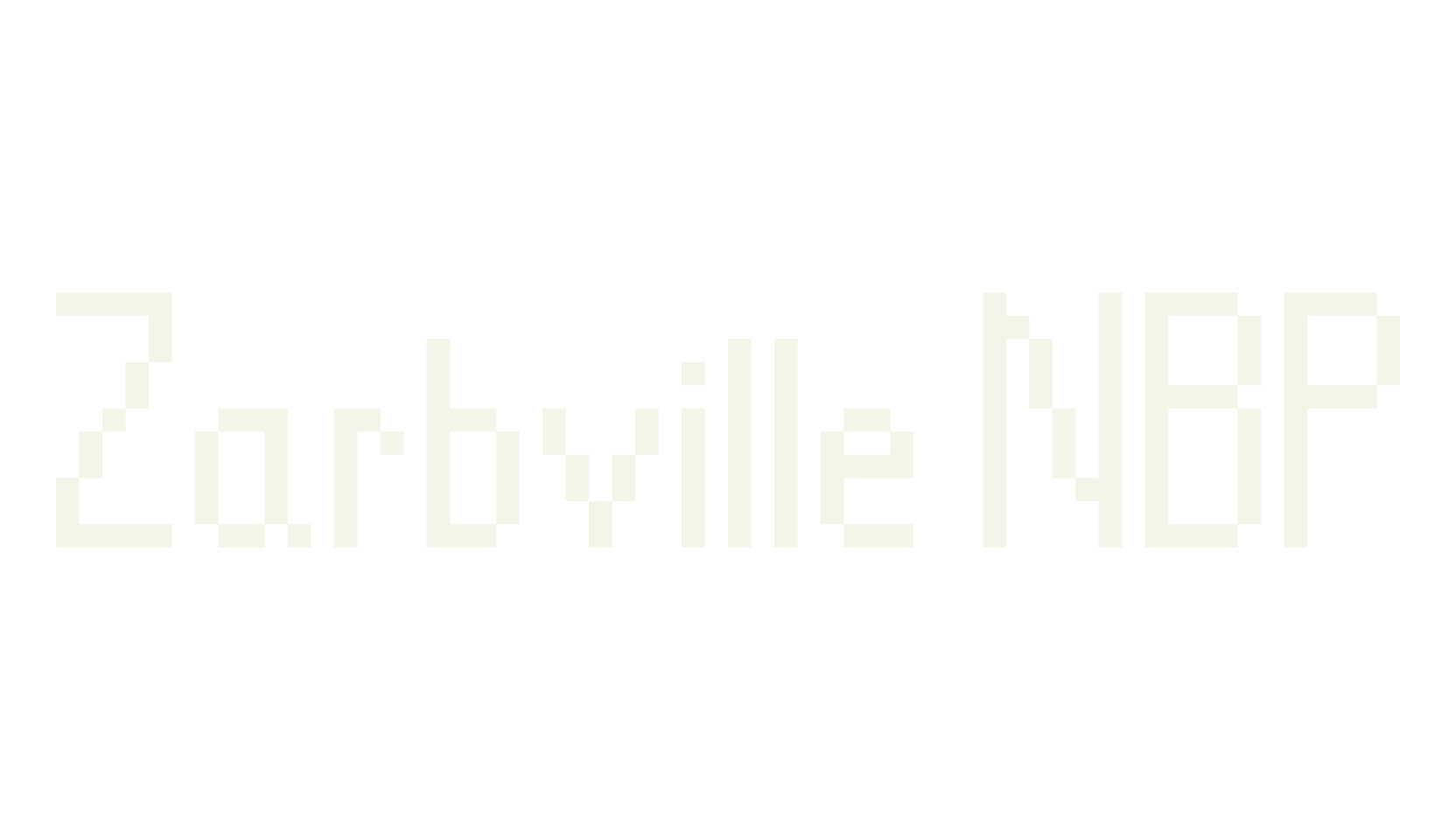 Zarbville NBP, pixel font preview
