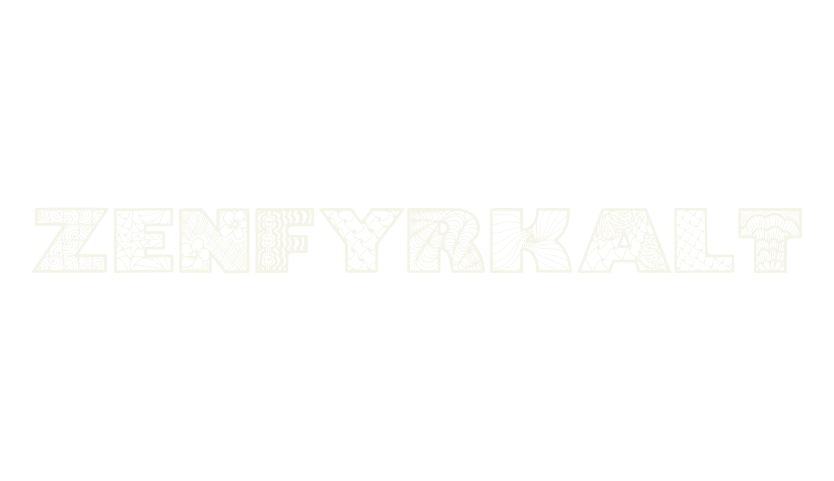 Zenfyrkalt, zentangle font preview
